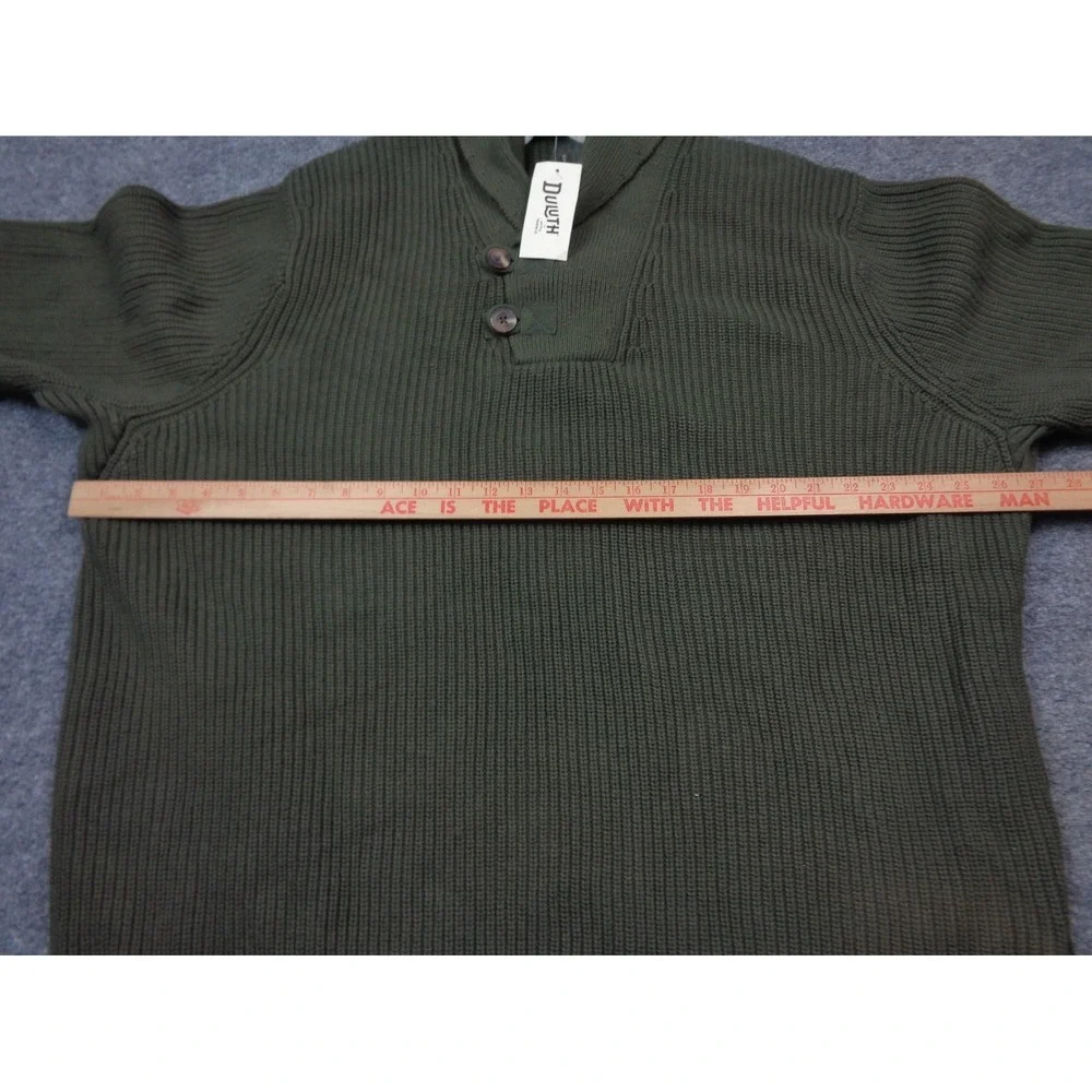 Duluth Brigadier Shawl Collar Sweater Mens 2XL Green Cotton Nylon Wool NWT